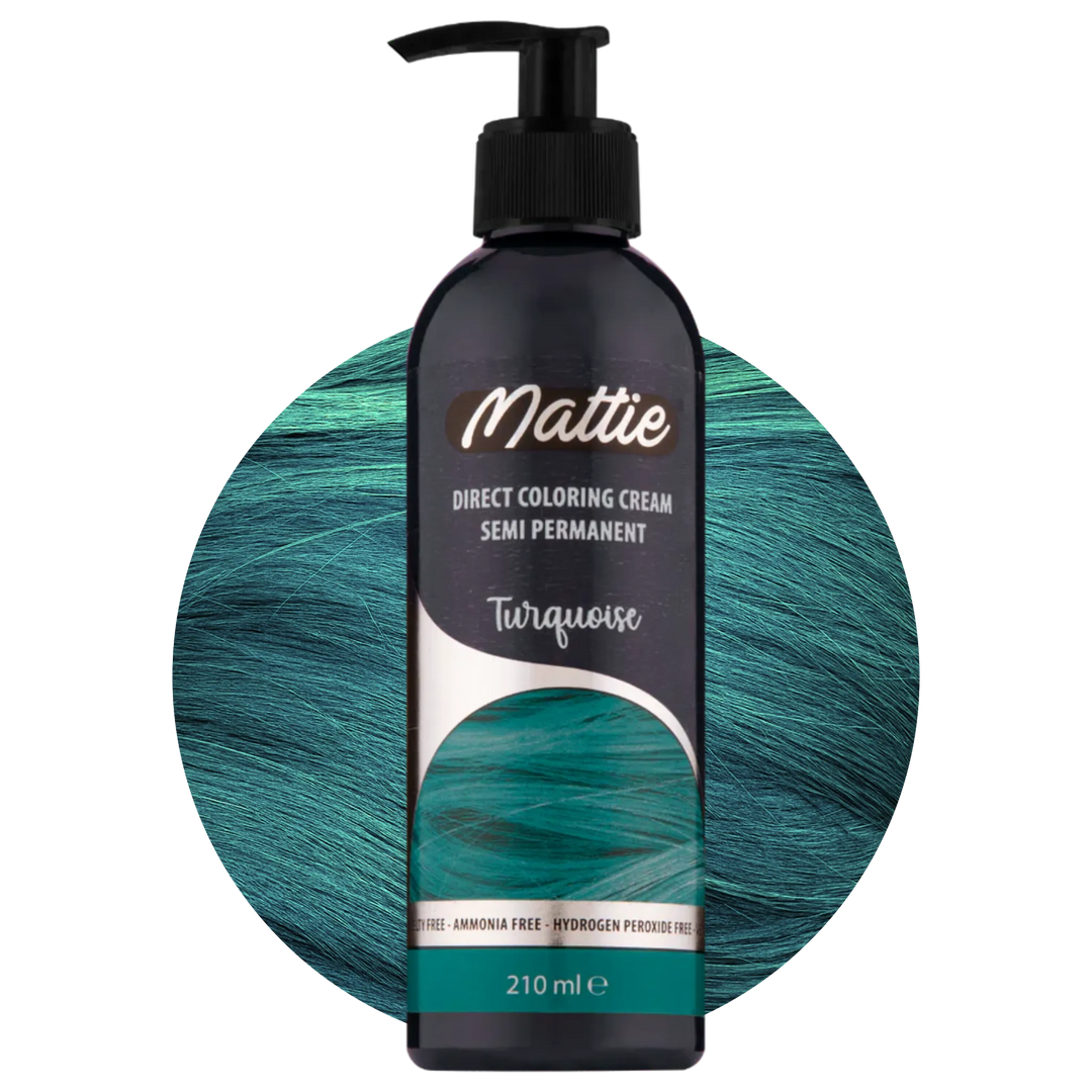Mattie Turquoise - Vegana Colorazione Semipermanente Colorazione Diretta Crema Colorante 210 ml