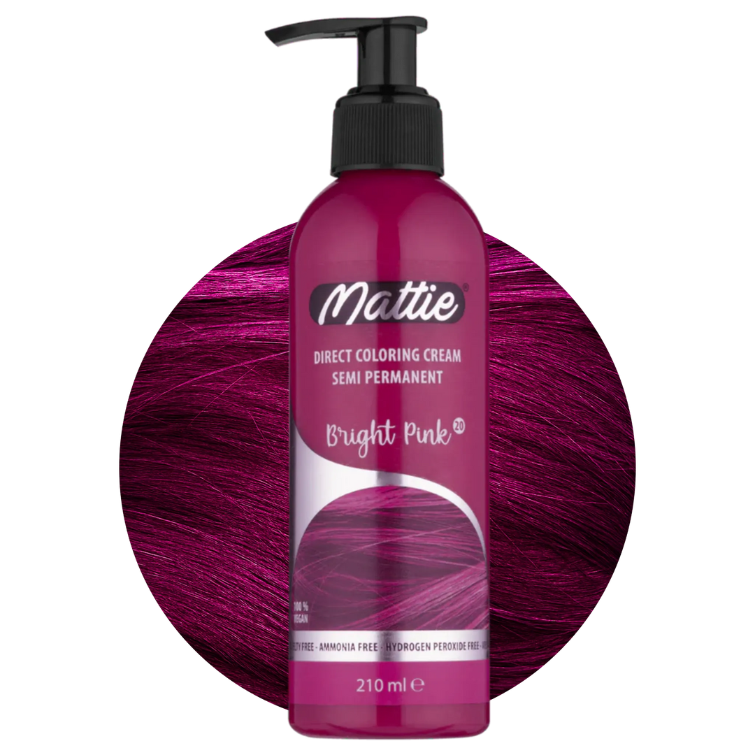Mattie Bright Pink - Crème De Coloration Semi-Permanente Coloration Directe Végane 210 ml