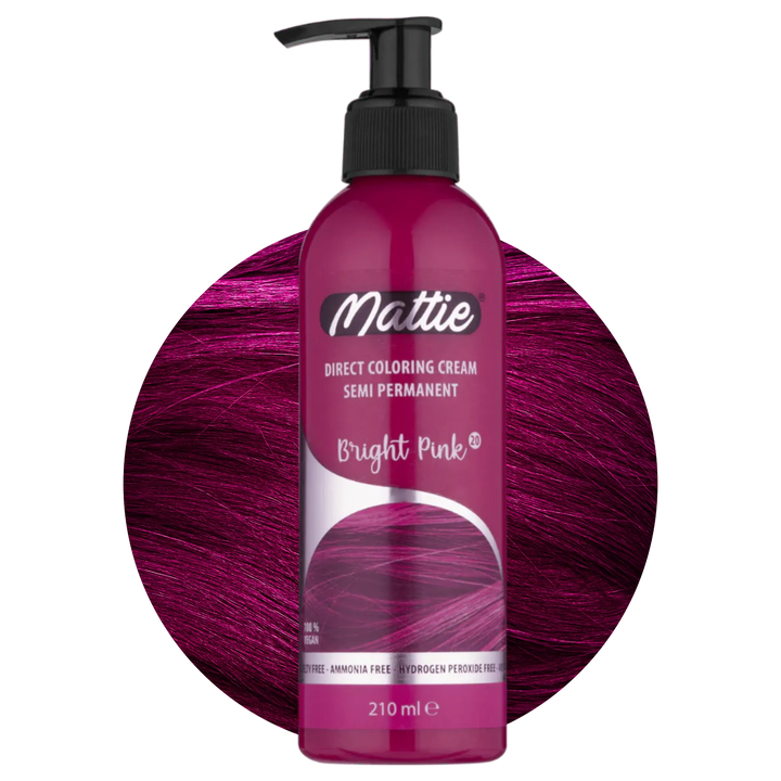 Mattie Bright Pink - Crème De Coloration Semi-Permanente Coloration Directe Végane 210 ml
