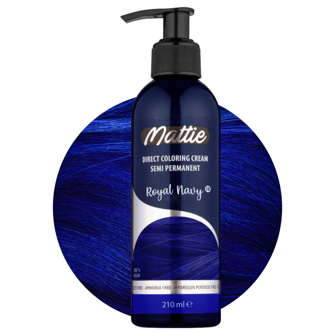 Mattie Royal Navy - Vegana Coloración Semipermanente Coloración Directa Crema De Coloración 210 ml