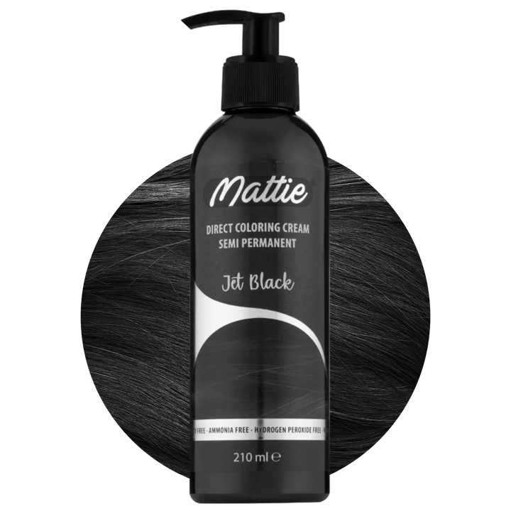 Mattie Jet Black - Vegan Semi-permanente Direktziehende Coloration Haarfarbencreme 210 ml