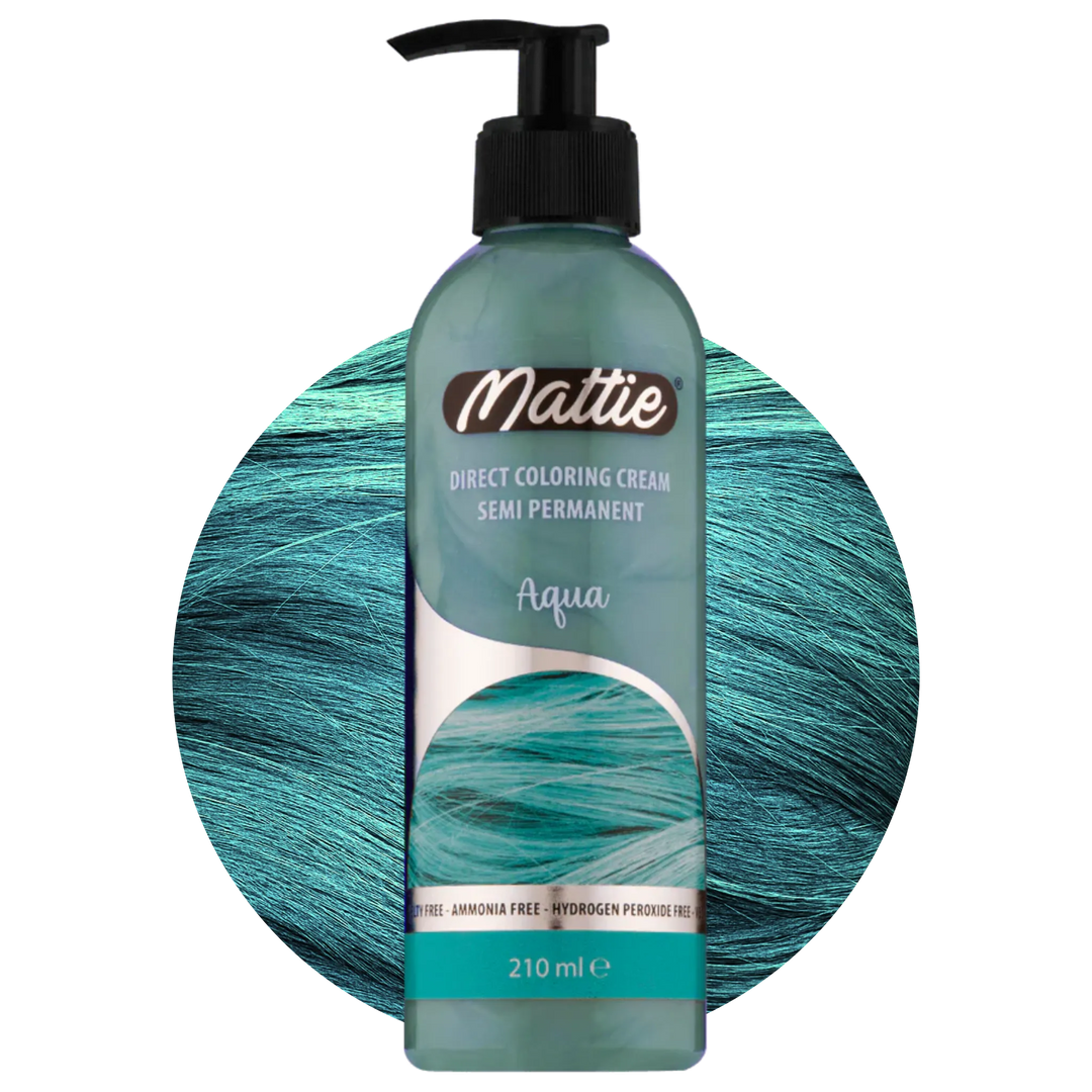 Mattie Aqua - Vegana Coloración Semipermanente Coloración Directa Crema De Coloración 210 ml