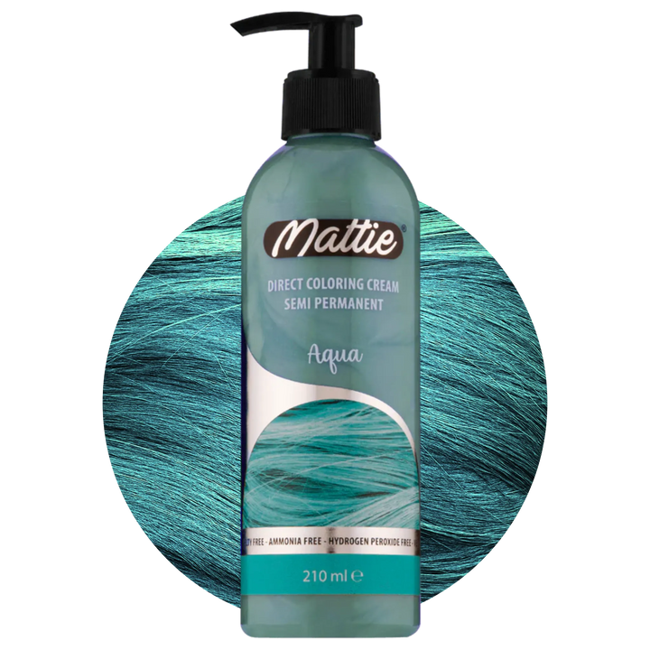 Mattie Aqua - Vegana Coloración Semipermanente Coloración Directa Crema De Coloración 210 ml