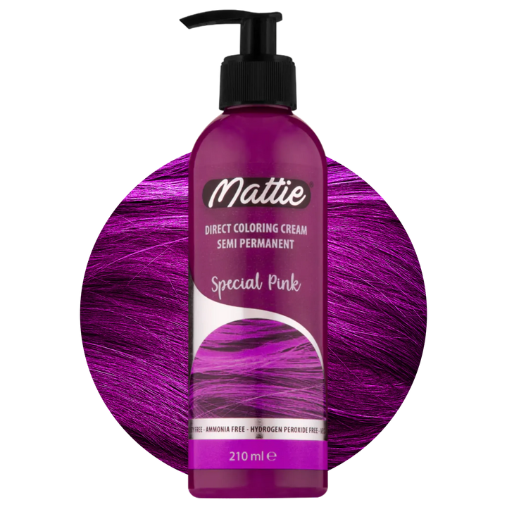Mattie Special Pink - Vegan Semi-permanente Direktziehende Coloration Haarfarbencreme 210 ml