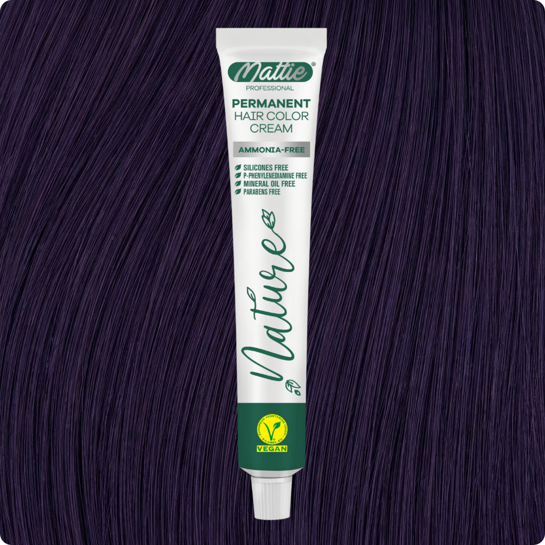 Mattie Professional Nature (0.22) Midnight Violet - Crème De Coloration Permanente Vegan Et Sans Ammoniaque 60 ml