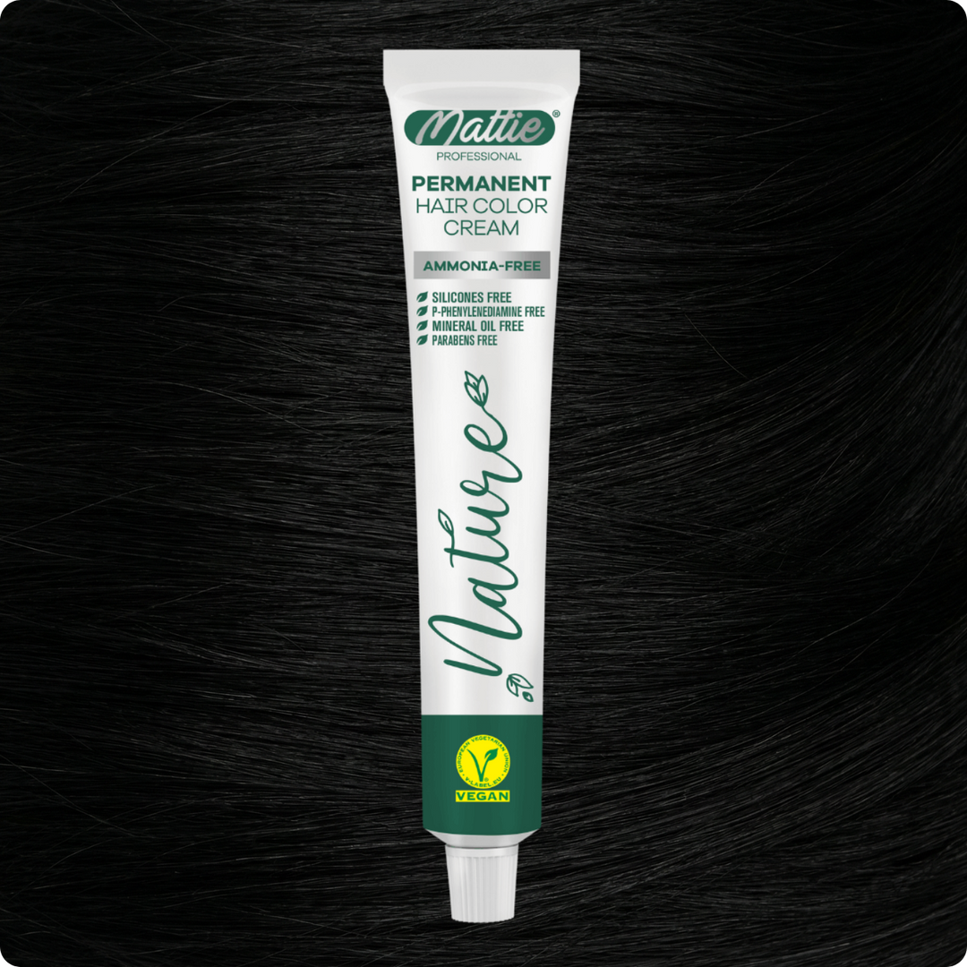 Mattie Professional Nature (1.0) Zwart - Vegan Permanente Haarkleurcrème 60ml