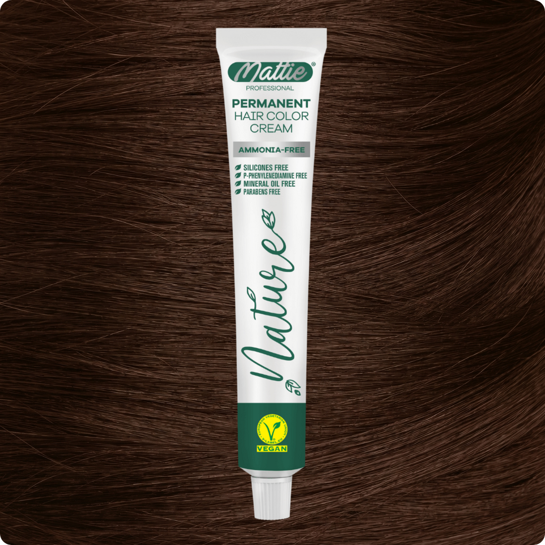 Mattie Professional Nature (6.35) Schokolade Karamell - Vegan Permanente Haarfarbencreme 60ml