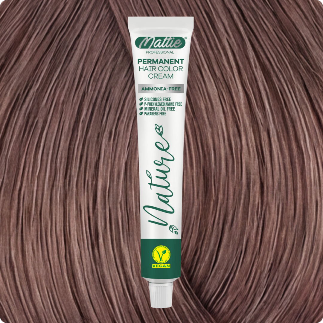 Mattie Professional Nature (8.16) Hell Asch Rosé Blond - Vegan Permanente Haarfarbencreme 60ml