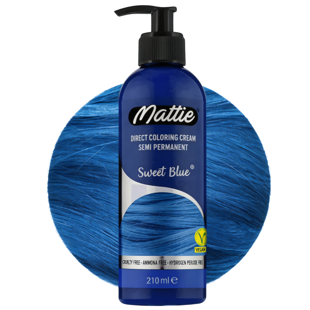 Mattie Sweet Blue - Vegan Semi-Permanent Direct Dye Hair Color Cream 210 ml