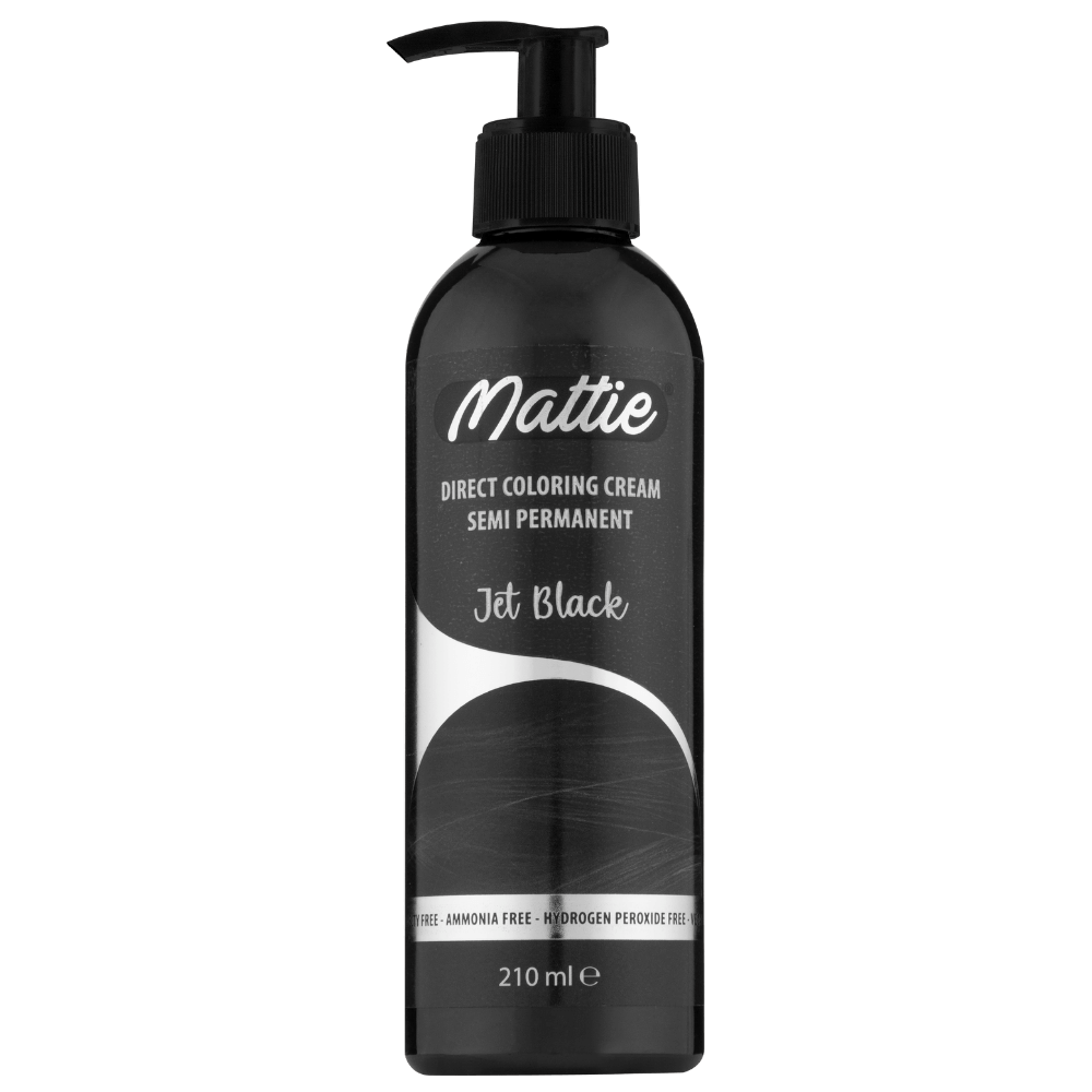 Mattie Jet Black - Vegan Semi-permanente Direktziehende Coloration Haarfarbencreme 210 ml