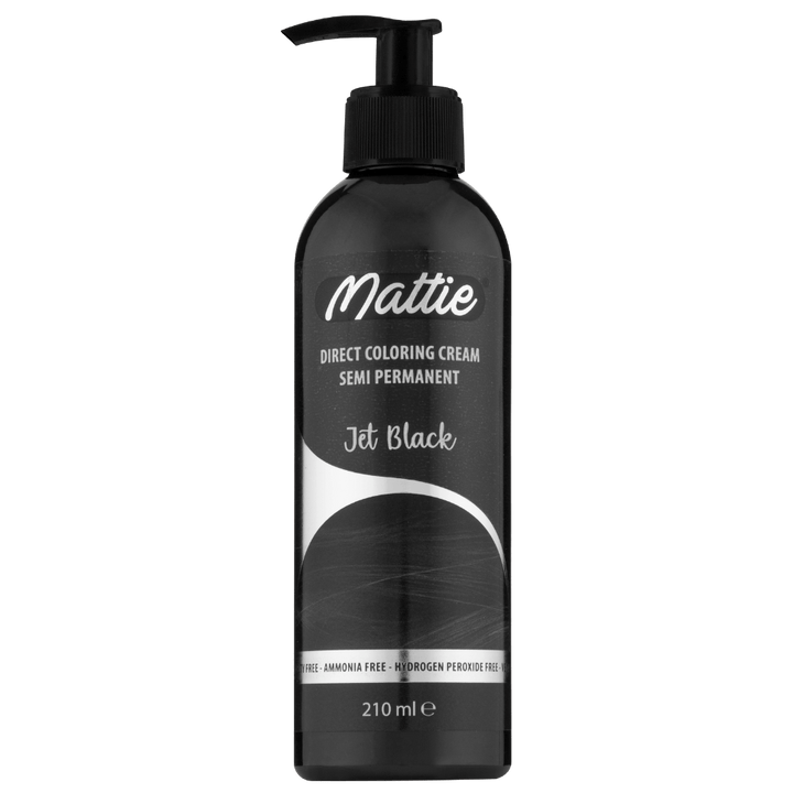 Mattie Jet Black - Vegan Semi-permanente Direktziehende Coloration Haarfarbencreme 210 ml