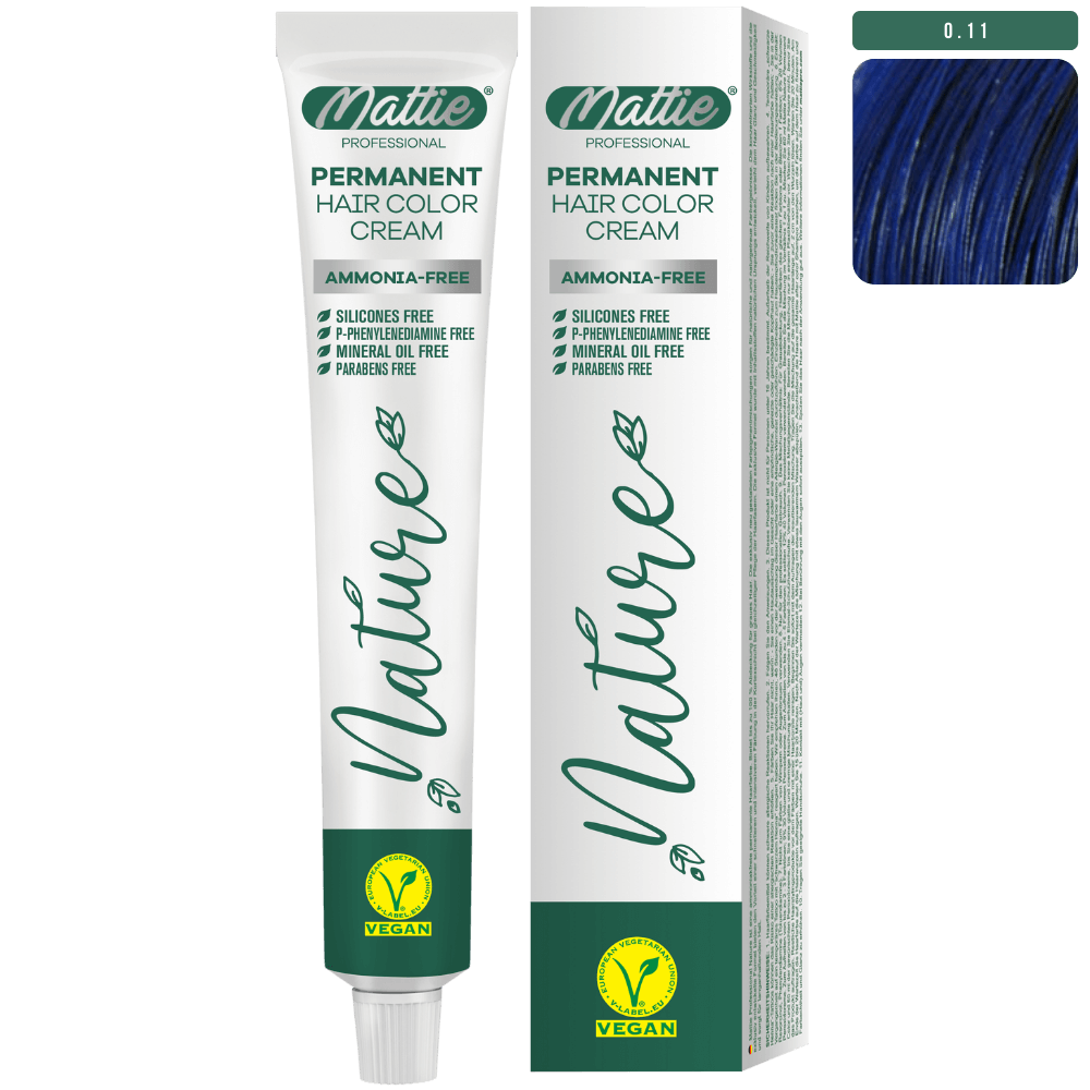 Mattie Professionale Natura (0.11) Midnight Blue - Crema Colorante Permanente Vegana e Senza Ammoniaca 60ml