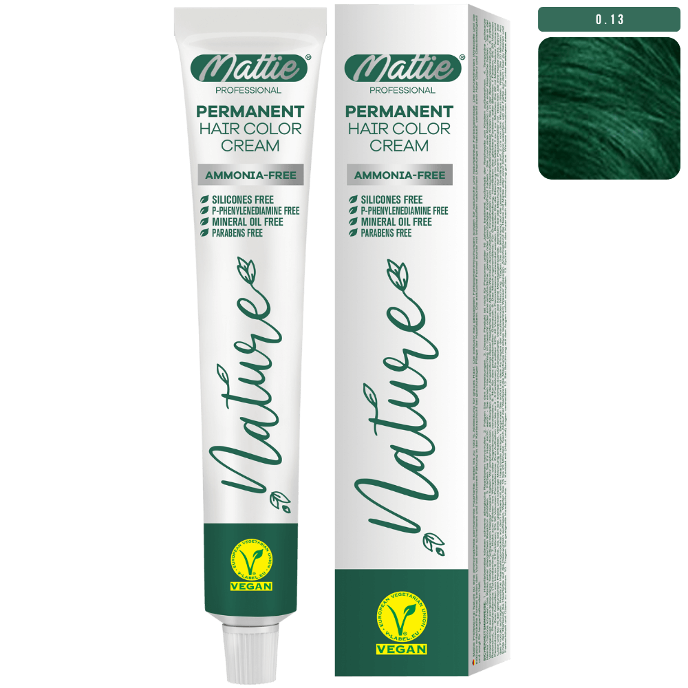Mattie Professional Nature (0.13) Emerald Green - Crema De Coloración Permanente Vegana 60ml