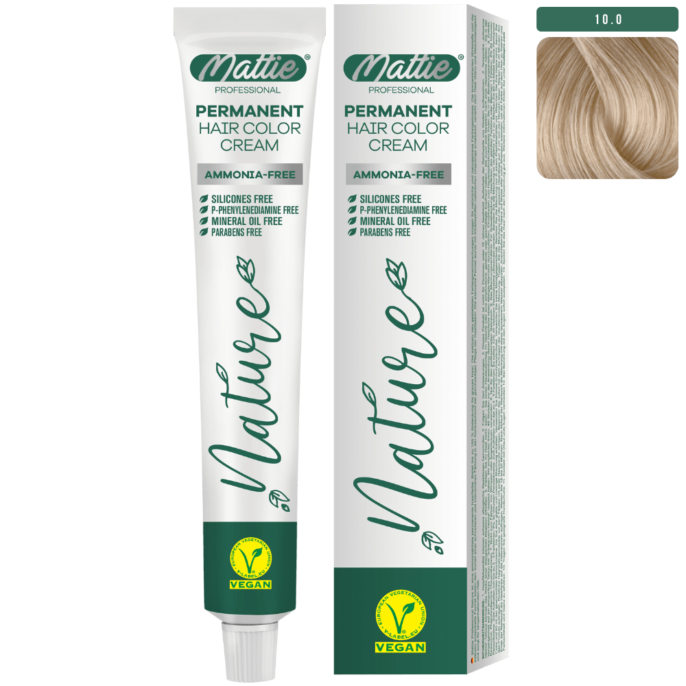 Mattie Professional Nature (10.0) Rubio Extraclaro Intenso - Vegana Crema De Coloración Permanente 60ml