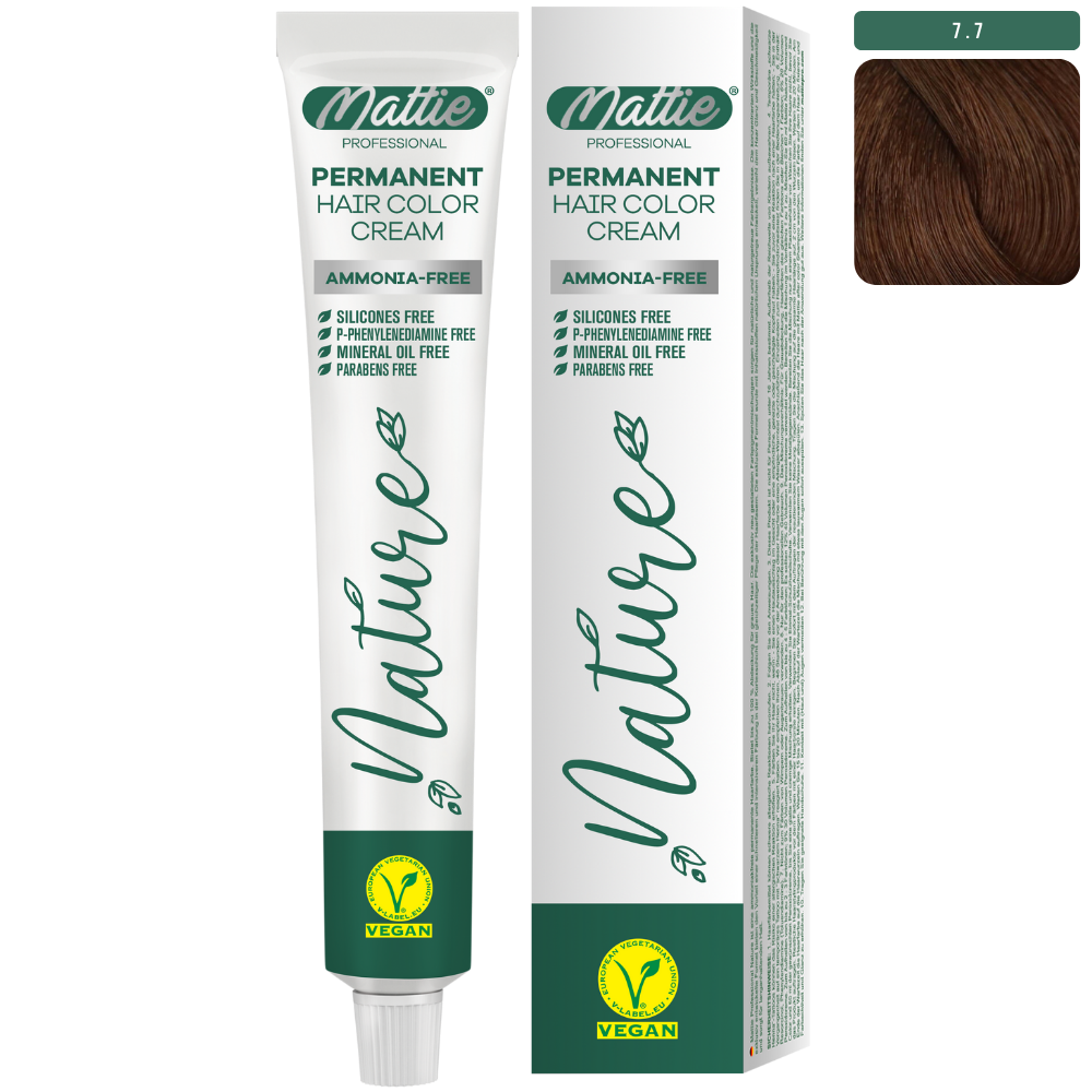 Mattie Professional Nature (7.7) Marrone Cioccolato Chiaro - Crema Colorante Permanente Vegana 60ml