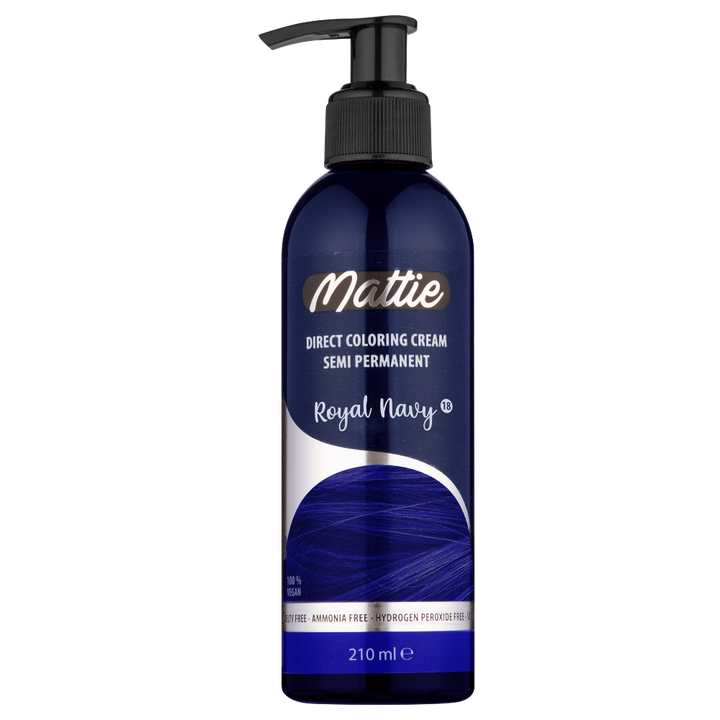 Mattie Royal Navy - Vegana Coloración Semipermanente Coloración Directa Crema De Coloración 210 ml