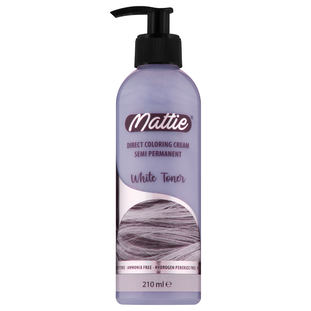 Mattie White Toner - Vegan Semi-Permanent Direct Dye Hair Color Cream 210 ml